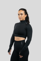 Long Sleeve Crop Top – Seamless 1/4 Zip