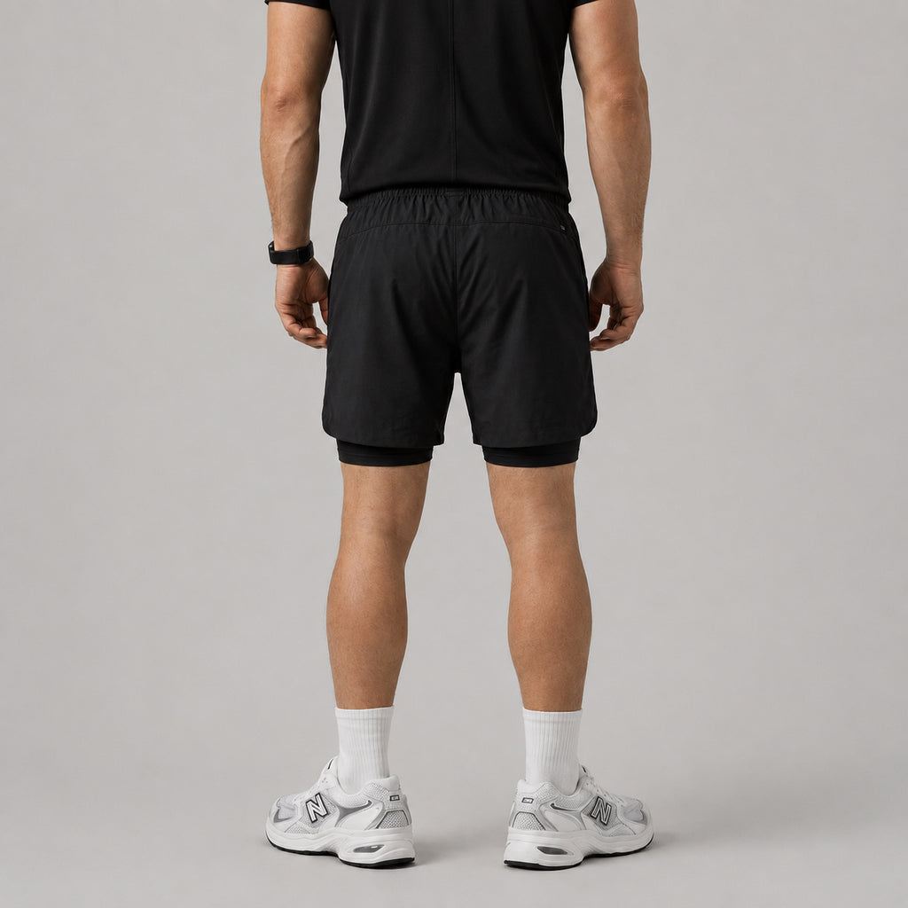 men's two in one running shorts