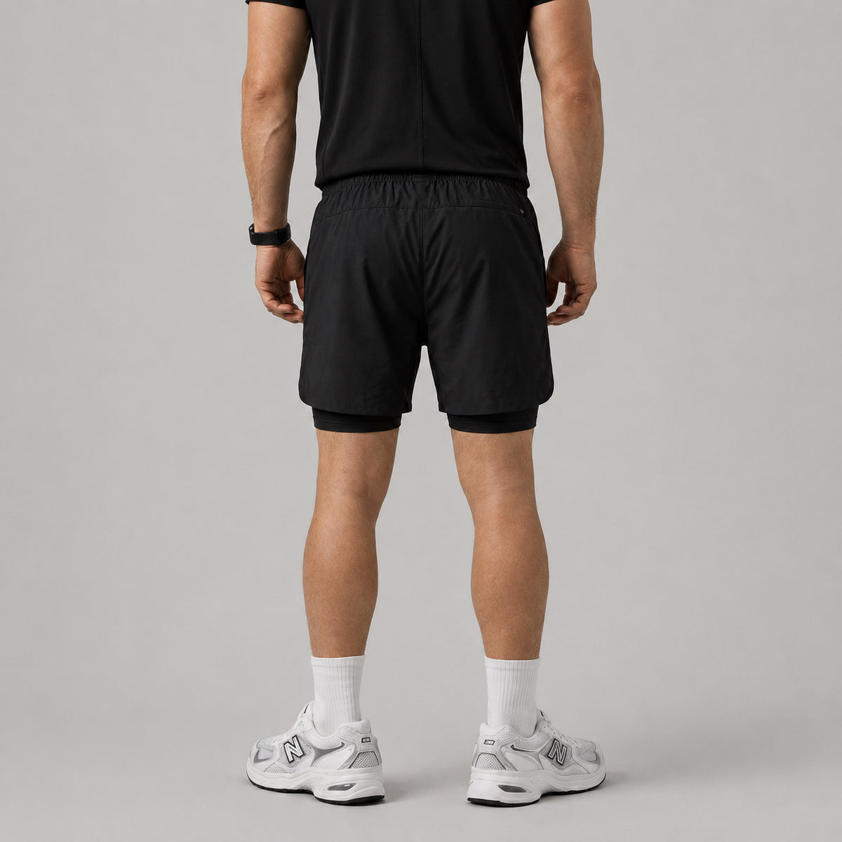 men's two in one running shorts